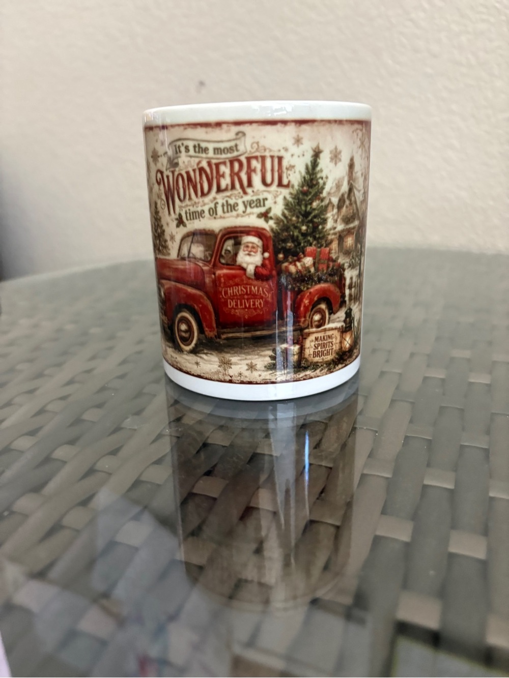 Vintage Red Christmas Truck Holiday Mug - Festive Ceramic Drinkware